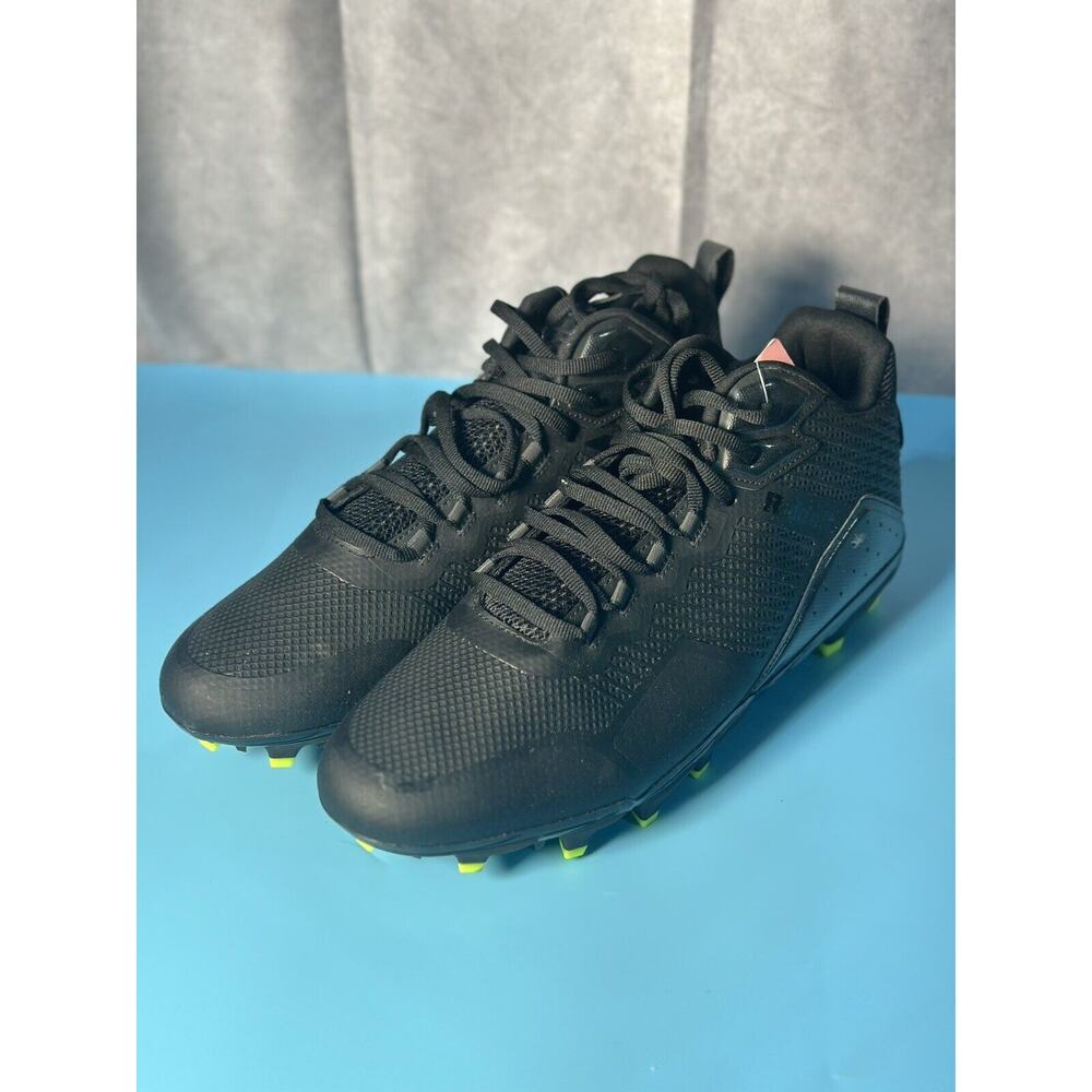 Riddell Men's Field Demon Low TPU Football Cleats, Black/Volt sz 13D